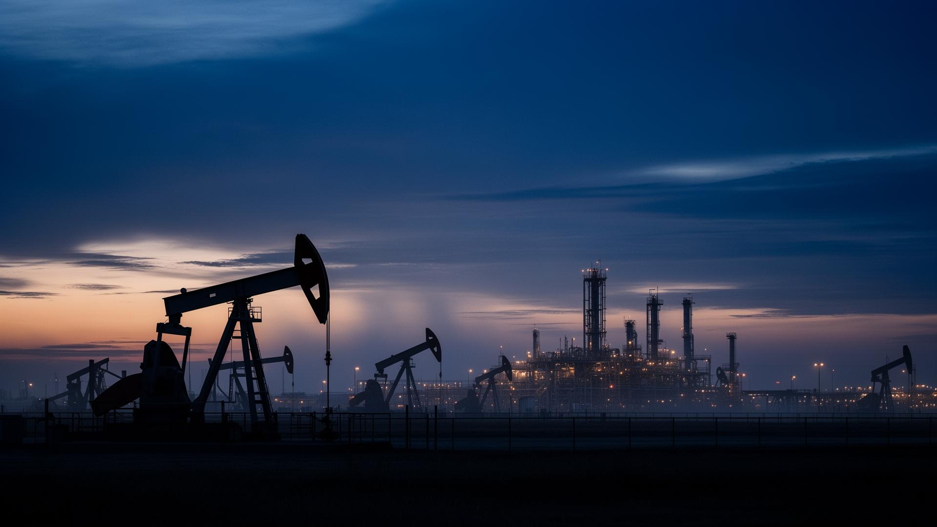 Aerial view of American energy basin at golden hour