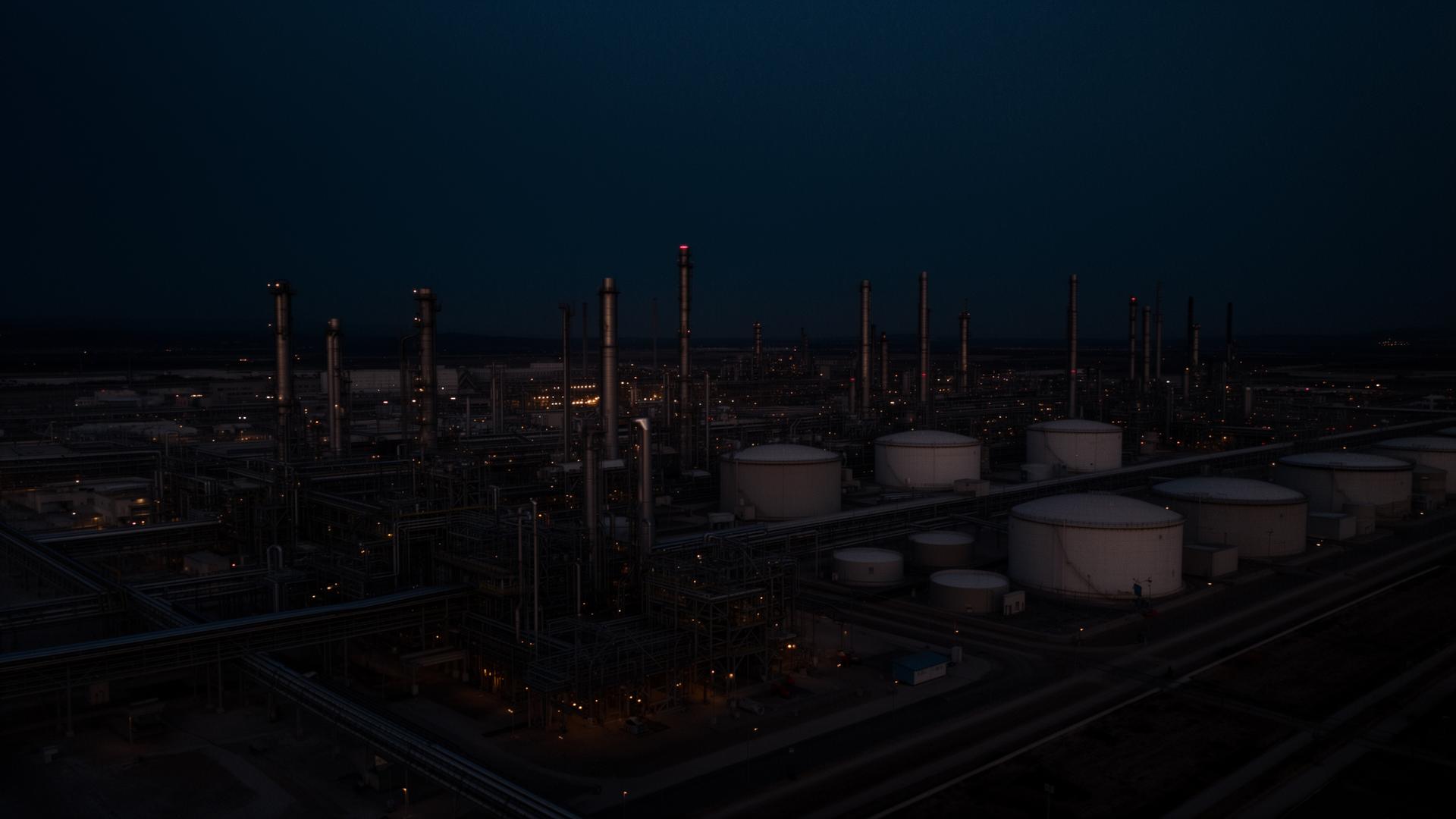 Energy infrastructure at dusk