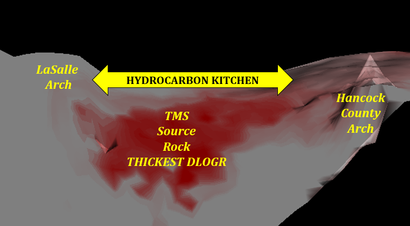Hydrocarbon kitchen / maturity map of the TMS source interval